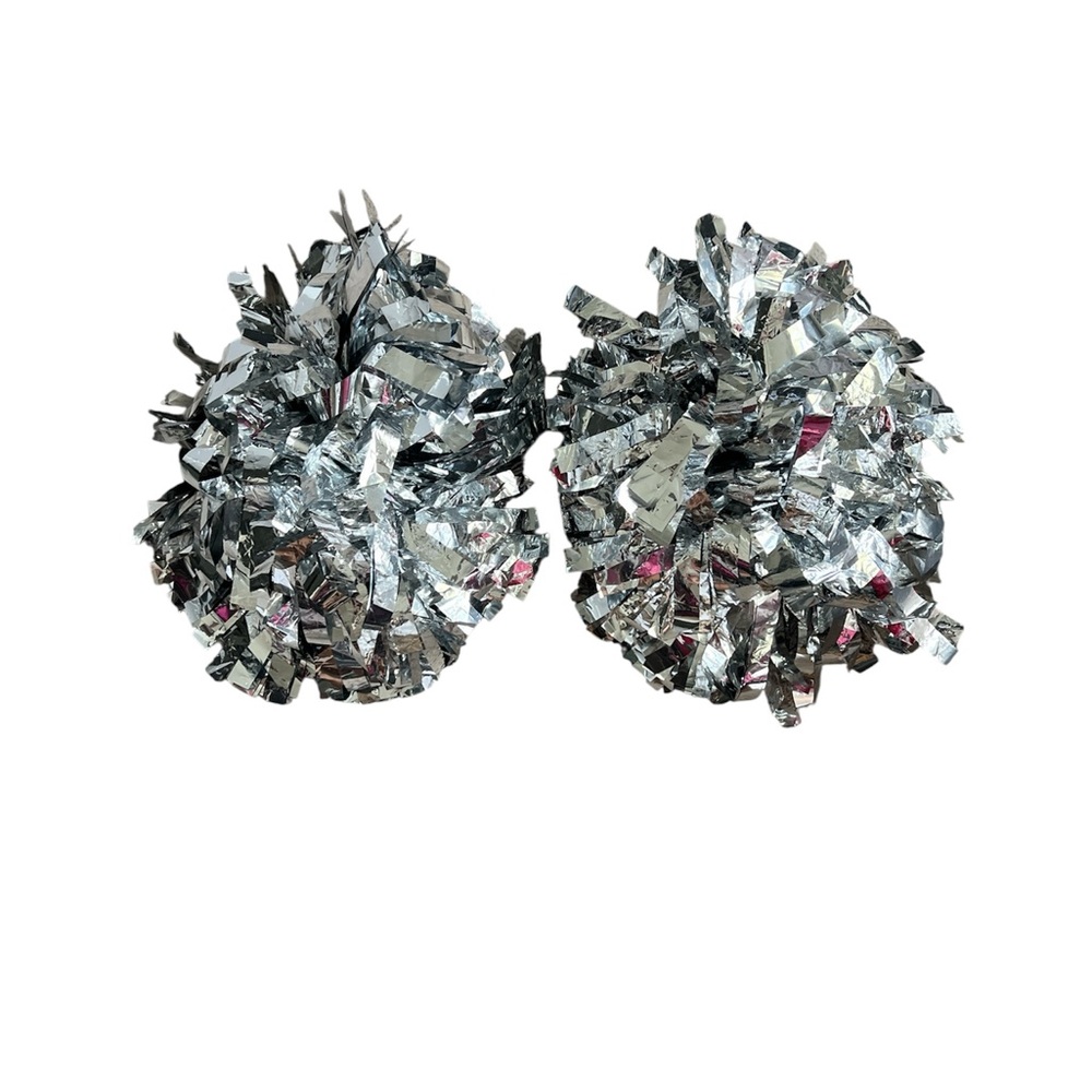 Silver Pom Poms for Kids Dance Costume